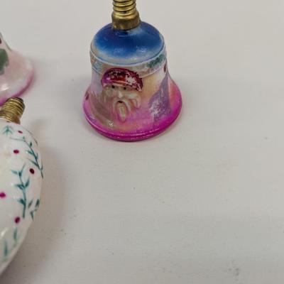 Vintage Santa & Bells Christmas Light Bulbs