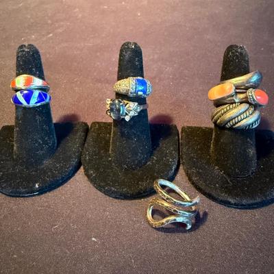 Collection of Nine Rings incl. Sterling (K-HS)