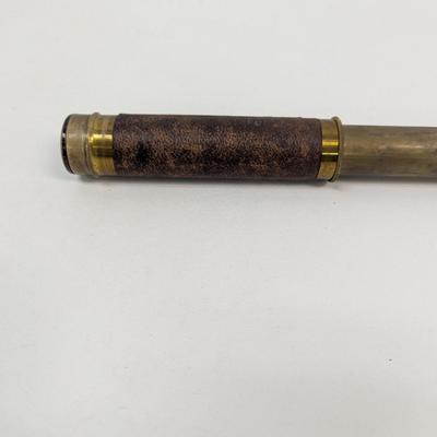 Antique Leather Wrapped Brass Nautical Telescope