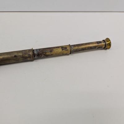 Antique Leather Wrapped Brass Nautical Telescope