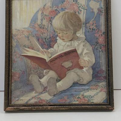 1920's Framed 10" x 8 1/2" Jessie Wilcox Smith Campbell Prints, Inc,. N. Y.