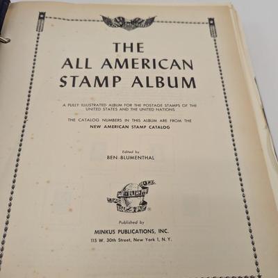 The All American Stamp Album & Ideal Stamp Album Contains A Few Stamps