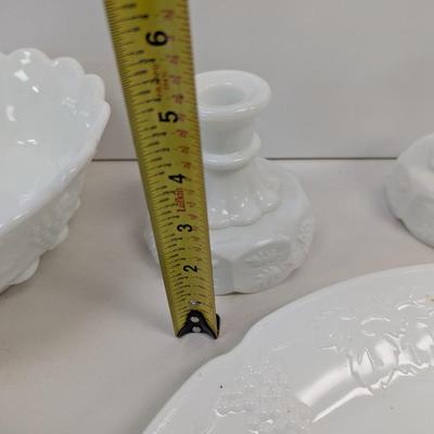 Vintage Westmoreland Milk Glass Dishes Serving