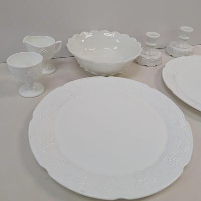 Vintage Westmoreland Milk Glass Dishes Serving