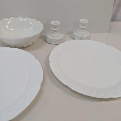 Vintage Westmoreland Milk Glass Dishes Serving