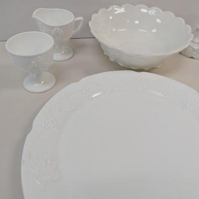 Vintage Westmoreland Milk Glass Dishes Serving