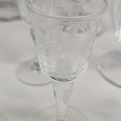 Fostora Etched Glasses & Tiffin Franciscan Etched Glasses