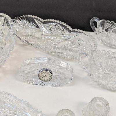 Vintage Cut & Pressed Glass Waterford Clock