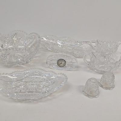 Vintage Cut & Pressed Glass Waterford Clock