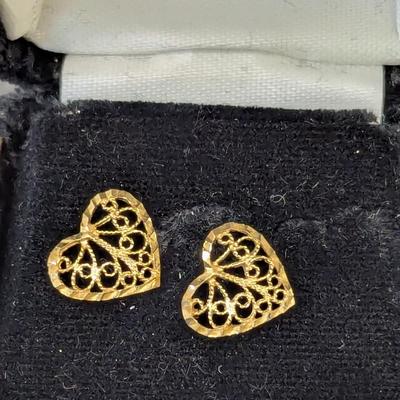 Vintage Jewelry Heart Earrings Elgin & Hamilton Watches