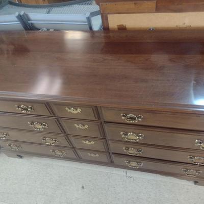 Pennsylvania House Stretch Dresser with Mirror- Approx 57 1/2" x 18" x 32 3/4" Tall