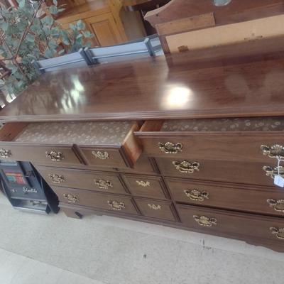 Pennsylvania House Stretch Dresser with Mirror- Approx 57 1/2" x 18" x 32 3/4" Tall