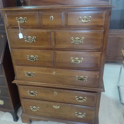 Pennsylvania House Tall Boy Six Drawer Dresser- Approx 35" x 18" x 50" Tall