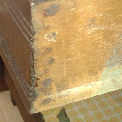 Antique Marble Topped Small Cupboard- Approx 30" x 15 1/2" x 31 3/4" Tall