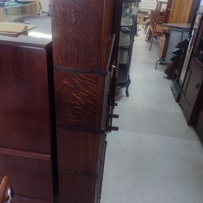 Antique Globe-Wernicke Co. Four Section Barrister Cabinet- Approx 34" x 9 3/4" x 62" Tall