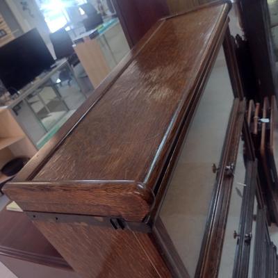 Antique Globe-Wernicke Co. Four Section Barrister Cabinet- Approx 34" x 9 3/4" x 62" Tall