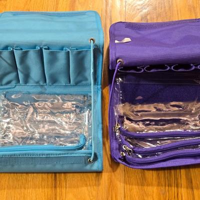 (2) Blue & Purple Organizer Bags