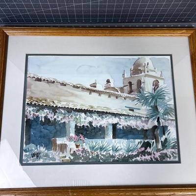 Lester Lee Series South West Original Mission Dated 1990 Water Color 