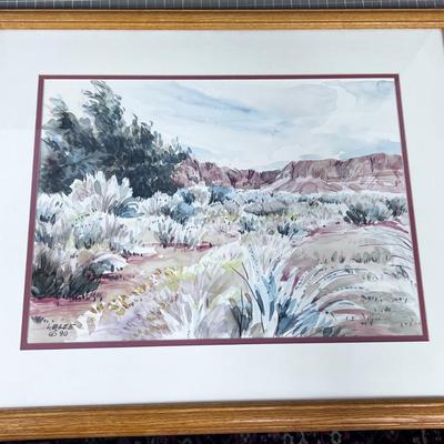 Lester Lee Series South West Original Desert Landscape Water Color 