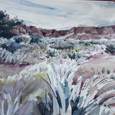 Lester Lee Series South West Original Desert Landscape Water Color 