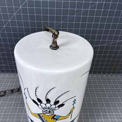 Kachina Swag Lamp, Ceramic, UNIQUE