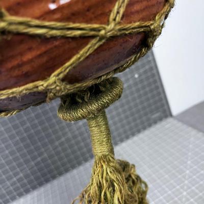 Macrame Plant Hanger, Olive Colored Jute Rope +++ Studio Art Pottery 