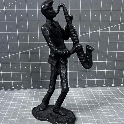 Bronze Sculpture Saxophone Player 