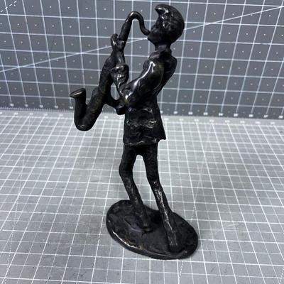 Bronze Sculpture Saxophone Player 