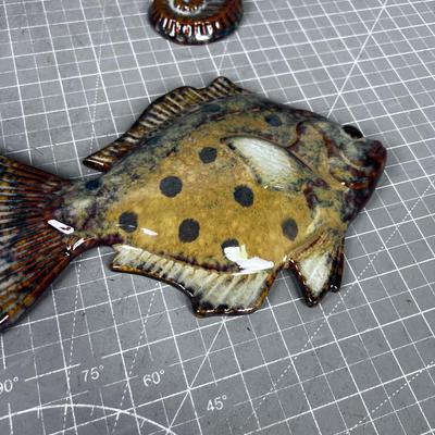 Ceramic Aquatic Wall Hangings - Sea Horse and Angle Fish (4) 