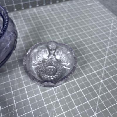 (4) Purple Glass; 1 Modern and 4 Antique 