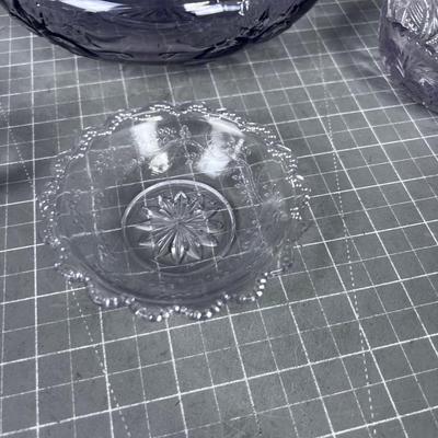 (4) Purple Glass; 1 Modern and 4 Antique 