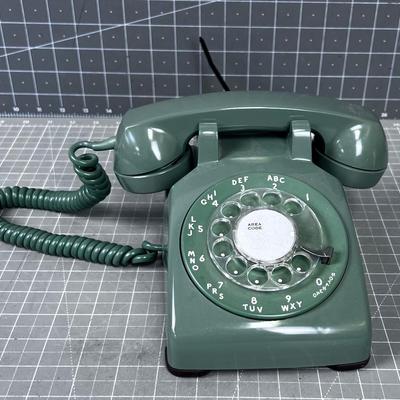 Vintage Green Rotary Telephone 