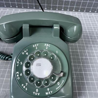 Vintage Green Rotary Telephone 
