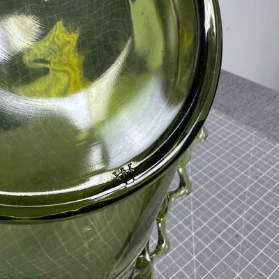 Westmorland Glass Lace Edge Dish, Avocado Green