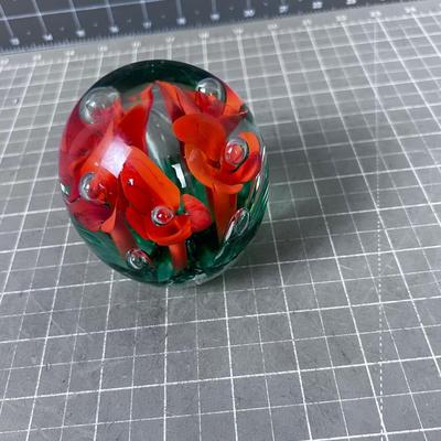 Fabulous Orange Paperweight by St. Clare 