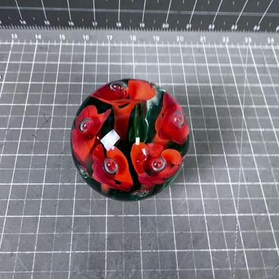 Fabulous Orange Paperweight by St. Clare 