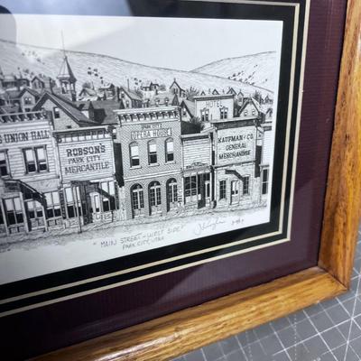 Main Street Park City PRINT Framed and Matted, Signed by Artist 