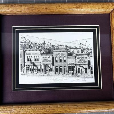 Main Street Park City PRINT Framed and Matted, Signed by Artist 