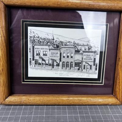 Main Street Park City PRINT Framed and Matted, Signed by Artist 