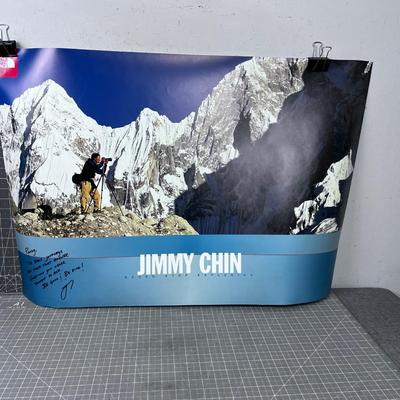 North Face Jimmy Chin  Autographed Poster ,Personalized, World Class Adventure Photographer