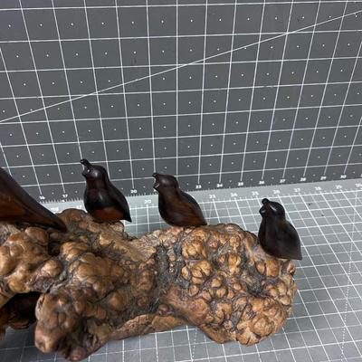 Carved Quail Family posted on Drift Wood