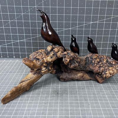Carved Quail Family posted on Drift Wood