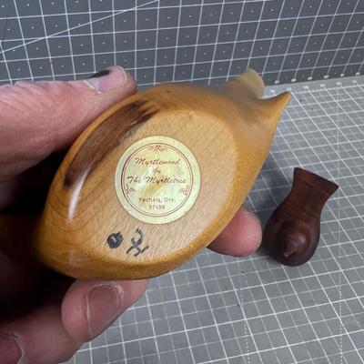 Carved Myrtle Wood Birds (5) of them