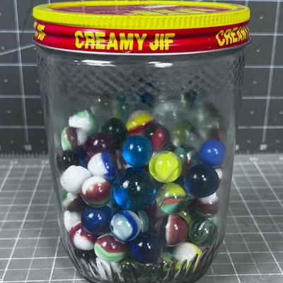 JIF Creamy Peanut Butter Jar with Marbles