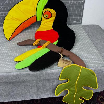 Hand Crafted Toucan, PLUSH Wall Hanging 