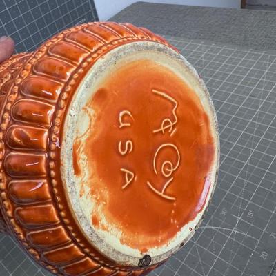 2 McCoy Planters  Orange and Green 