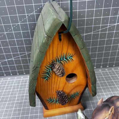 Lefton's Chipmunk and Pinecone Birdhouse 