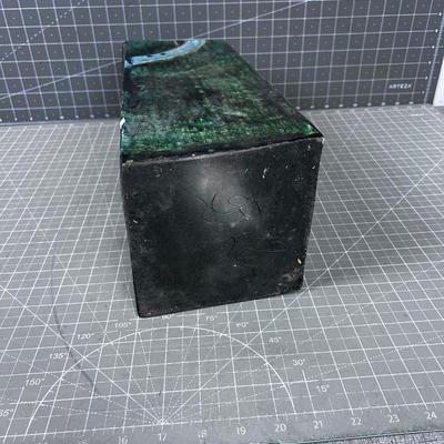 Studio Art Pottery Vase. Green and Blue