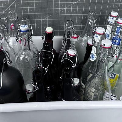 Huge tub of Clear and Amber Beer Making Bottle 