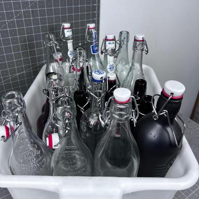 Huge tub of Clear and Amber Beer Making Bottle 